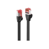 Cat.6 Tinklo Kabelis - Lindy 3m U/FTP Plokščias, 250MHz, Varis, RJ45, Juodas