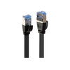 Tinklo Kabelis - LINDY Cat.6A U/FTP Plokščias Tinklo Kabelis, RJ45, M/M, 500MHz, 32AWG, 0.3 m, Juodas