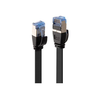 Tinklo Kabelis - LINDY Cat.6A U/FTP Plokščias Tinklo Kabelis, RJ45, M/M, 500MHz, 32AWG, 0.3 m, Juodas