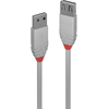 USB Prailginimo Laidas - LINDY Anthra Line USB 2.0 Tipo M/F Laidas, 2 m, Pilkas