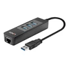 USB Hub - LINDY 3 Prievadų USB 3.0 Hub ir Gigabit Ethernet Konverteris 5Gbps, WoL