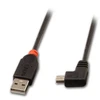 USB Kabelis - LINDY Type A į Mini-B, 2 m, 90 laipsnių dešinysis kampas, USB 2.0