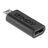 Lindy Adapteris - USB 2.0 Micro-B M/F į C F 480Mbps Nikelio Danga