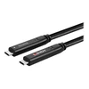 USB Kabelis - LINDY USB 3.2 5Gbps ir DP 1.4 Type C Hibridinis Laidas, 4K30Hz Vaizdas, 60W, 10 m, Juodas