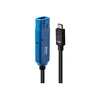 Adapteris - LINDY USB 3.2 Aktyvus Prailginimo Kabelis, USB Type C į A, 5 m, Juodas
