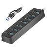 HUB USB LogiLink LogiLink USB 3.2 Gen1 Hub 7 Port Ein-/Ausschalter juodas