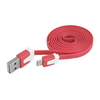 Lamex LTC PS USB mikro USB kabelis, raudonos spalvos, plokščias.