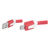 Lamex LTC PS USB mikro USB kabelis, raudonos spalvos, plokščias.