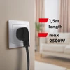 Listwa „Maclean“ maitinimo laidas, 4 lizdų + USB, su jungikliais, 250 V kintamoji srovė / 10 A, 1,5 m, juodas, MCE508 B