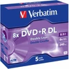 Verbatim DVD+R dvisluoksnis AZO Matt Sidabrinis 8,5 GB, 8 x, plastikinis brangakmenis