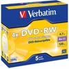 Verbatim Blank DVD+RW SERL 4.7GB 4x 5 Pack Jewel