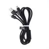 Maxlife Nylon 3in1 USB laidas A tipas - microUSB + Lightning + USB tipas C - juodas - 1m