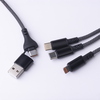 Maxlife ALLin1 kabelis USB + USB-C - Lightning + 2x USB-C 1,0 m 66W juodos spalvos
