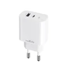 Maxlife MXTC-06-25AC PD QC įkroviklis 1x USB-C 1x USB 25W baltos spalvos