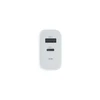 Maxlife MXTC-10-20AC PD QC įkroviklis 1x USB-C 1x USB 20W baltos spalvos
