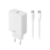 Telforceone Maxlife MXTC-10-20C PD QC įkroviklis 1x USB-C 20W baltas + USB-C - USB-C laidas 20W