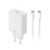 Telforceone Maxlife MXTC-10-30C PD QC įkroviklis 1x USB-C 30W baltas + USB-C - USB-C laidas 60W