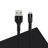 Maxlife MXUC-01 kabelis USB - Lightning 1,0 m 2A juodos spalvos nylon