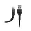 Maxlife MXUC-01 kabelis USB - Lightning 1,0 m 2A juodos spalvos nylon