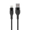 Maxlife MXUC-07 kabelis USB - Lightning 1,0 m 2,4A juodos spalvos nylon