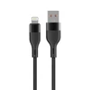 Maxlife MXUC-07 kabelis USB - Lightning 1,0 m 2,4A juodos spalvos nylon