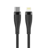 Maxlife MXUC-08 kabelis USB-C - Lightning 1,0 m 27W juodos spalvos nylon