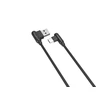 Maxximus Kabelis MX CORNER FAST CHARGE TYPE-C 2.4A / 1m, juodos spalvos