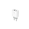 Maxximus Tinklo įkroviklis MX ALFA 20W PD+QC, USB-A+C + kabelis C/C 20W PD, baltos spalvos