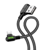 Mcdodo CA-4674 LED kampinis USB žaibo kabelis, 0.5 m (juodas)
