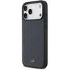 Dėklas Mercedes Leather Laurel Leaves Stripes MagSafe Apple iPhone 17 Pro Max mėlynas