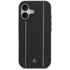 Mercedes Leather Star Pattern Stripes MagSafe dėklas skirtas Apple iPhone 17 juodos spalvos