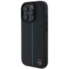Mercedes MEHMP16L23RURBK Apple iPhone 16 Pro 6.3" juodos spalvos dėklas MB Mėlyna Line Leather MagSafe