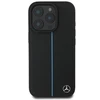 Mercedes MEHMP16L23RURBK Apple iPhone 16 Pro 6.3" juodos spalvos dėklas MB Mėlyna Line Leather MagSafe