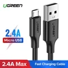 Mikro USB laidas UGREEN QC 3.0 2.4A 1.5m (baltas)