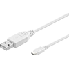 „MicroConnect“ USB A į USB Micro B, 2.0 versija, Baltas, 0,3 m USB2.0 A -