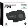 Motociklo domofonas Crown C20 Bluetooth 5.1 juodas