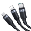 „Joyroom Multi-Use Series S-A18 4in1 USB-A - USB-C / USB-C / Lightning / mikro USB kabelis 1,2 m - juodas