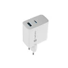 Telefonas Įkroviklis - Natec Ribera Gan 1X USB-A + 1X USB-C 45W Baltas