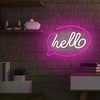 Neoninis LED šviestuvas HELLO rožinis baltas šikšnosparnis + USB FLNE15 Forever Light