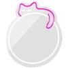 Neon MIRROR LED SLEEPING CAT baltas pink FMNE03 Forever Light
