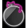 Neon MIRROR LED SLEEPING CAT baltas pink FMNE03 Forever Light