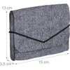 Springos Veltinis dėklas su elastine juostele 15x13 cm pilkas