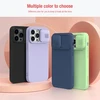 Nillkin CamShield Silky Silikoninis dėklas iPhone 14 Pro Max Silicone Cover with Camera Protector dėklas telefonui mėlynos spalvos