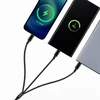 OBAL:ME 3in1 AllConnect greito įkrovimo USB-A/USB-C, Lightning, Micro-USB kabelis 1.2m juodos spalvos