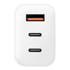 OBAL:ME GaN laidinis įkroviklis USB-A + 2xUSB-C 65W baltos spalvos