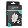 OBAL:ME laidinis įkroviklis USB-A + USB-C 20W + 2x kabelis 1m baltos spalvos