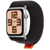 OBAL:ME Textile apyrankė skirta Apple Watch 42-49mm M-L juodos spalvos/oranžinės spalvos