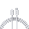 Benks Cable D46 braided – Type C to Lightning – PD 27W 3A 2 metres baltas