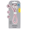 Oem Blavec kabelis Candy braided – USB į Type C – PD 60W 3A 3 metrai (CCA-UC3P30) rožinės spalvos