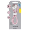 Oem Blavec kabelis Candy braided – USB į Lightning – 2,4A 1 metras (CCA-UL24P10) rožinės spalvos